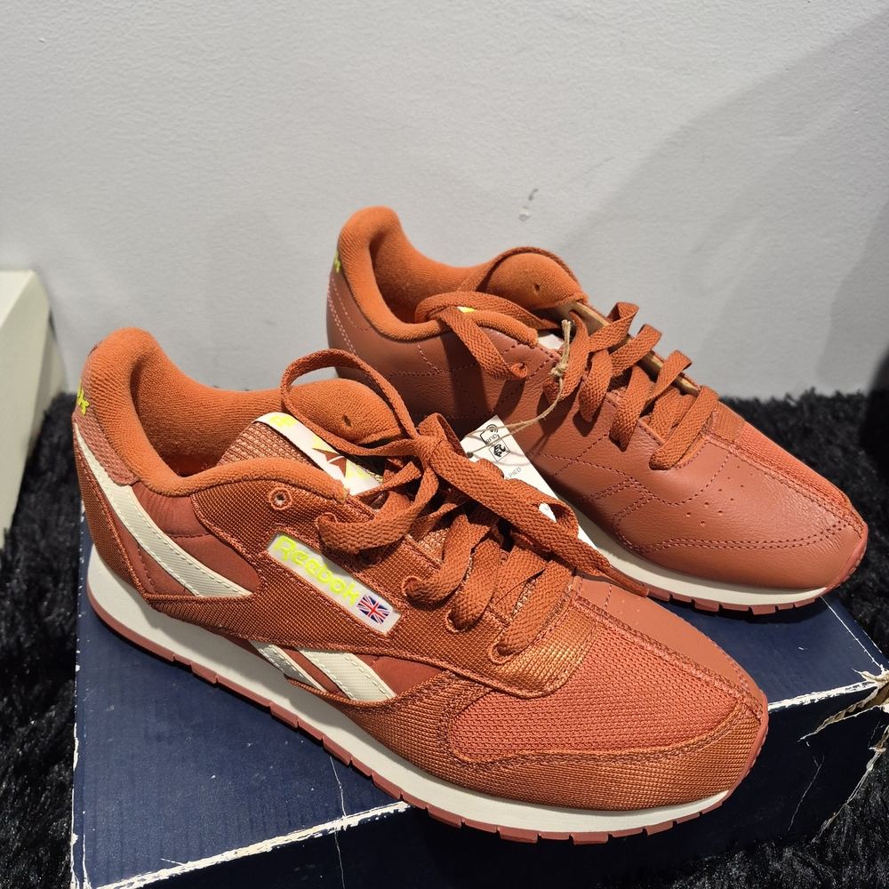 Reebok Men's Classic Leather Sneakers - Rust and White